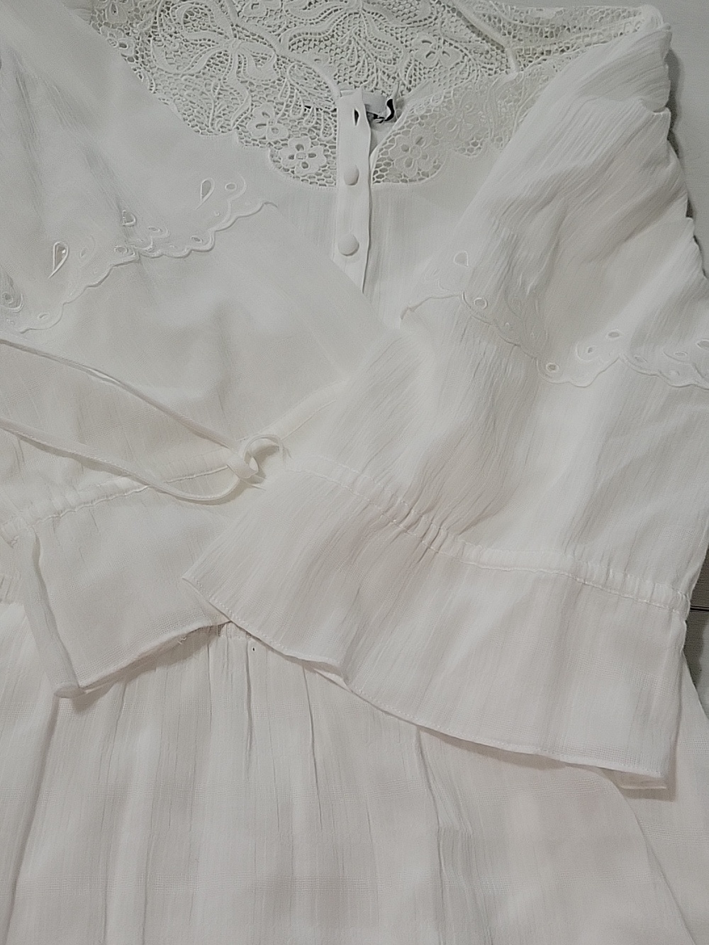 NWOT Coach 2 White Lace-Trim Cotton Midi Dress With Pockets - Picture 8 of 8